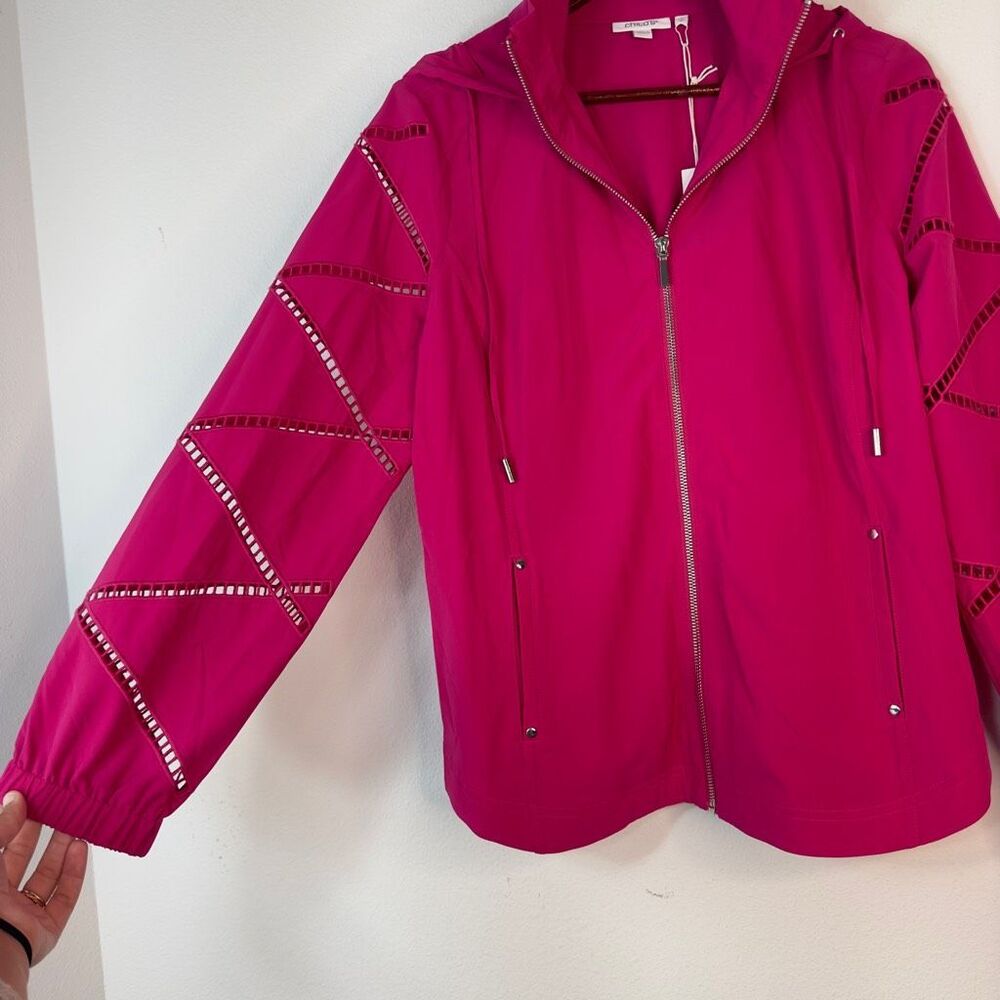 Chico’s Zenergy UPF Neema Rose Lattice Jacket Womens‎ Medium Magenta Rose NWT - Picture 4 of 9